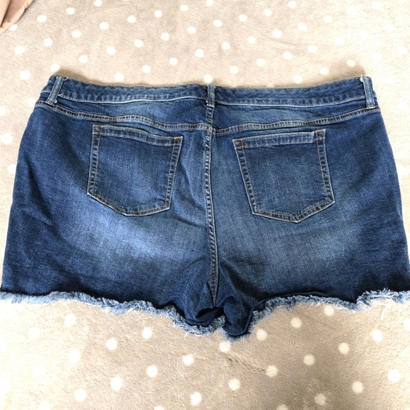 Torrid Blue Jean Shorts with Frayed Hem - Size 24 - Picture 6 of 12